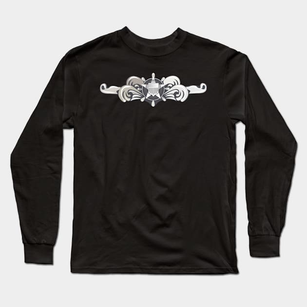 USCG - Cutterman Badge - Enlisted  - Silver  wo Txt Long Sleeve T-Shirt by twix123844